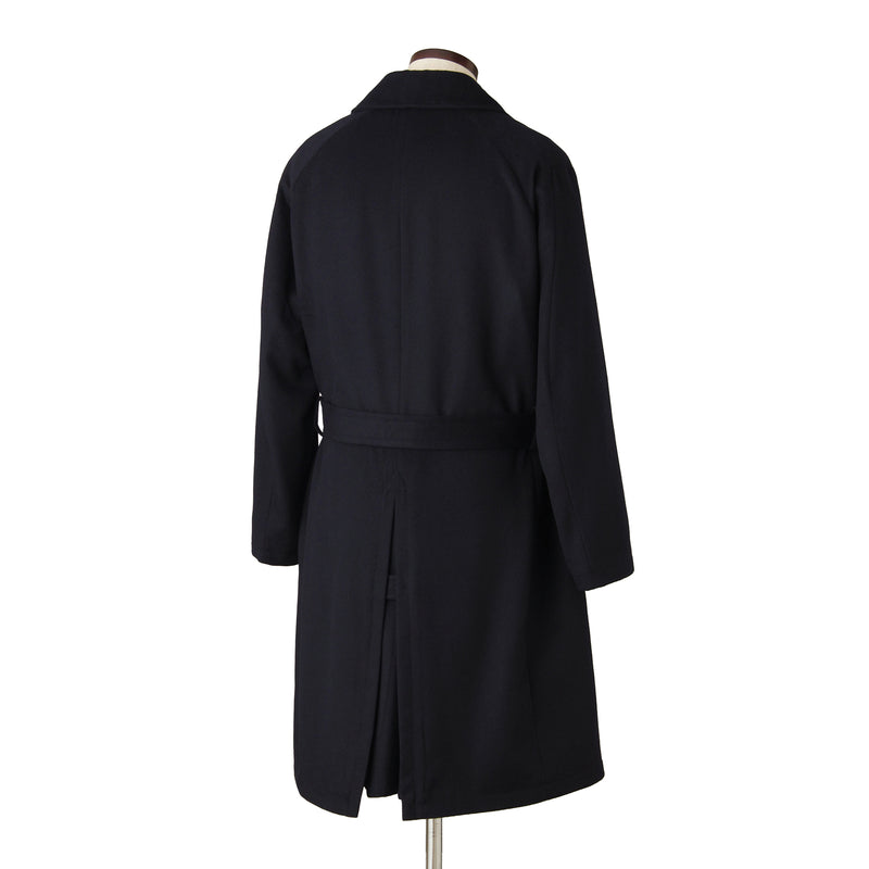 カシミヤダブルチェスターコート ネイビー