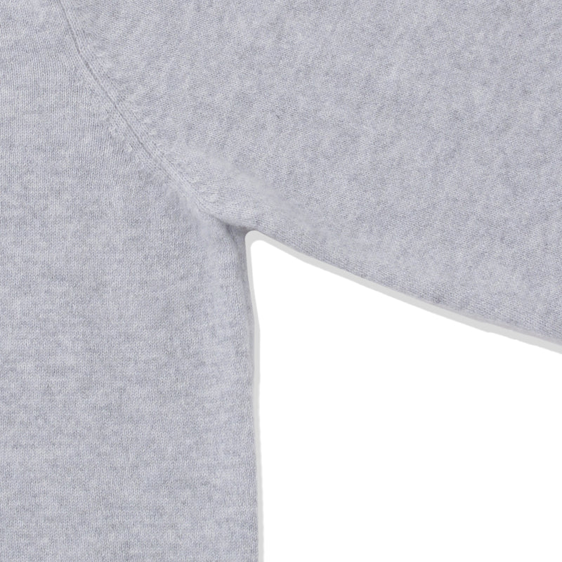 カシミヤフェルテッド クルーネックニット ライトグレー