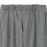 ARECHI ウールカシミヤナイロンストレッチ 1プリーツテーパードパンツ グレー