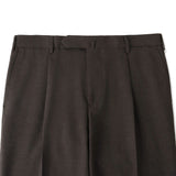 【10/17（土）18:00販売開始予定】＜SANTANIELLO×THE SOLE＞ CORICE ウールストレッチ 1プリーツテーパードパンツ ブラウン ※MASTER PLAN、MINIMAL WARDROBE、菅原靴店3社別注 THESOLEキーチェーン付き