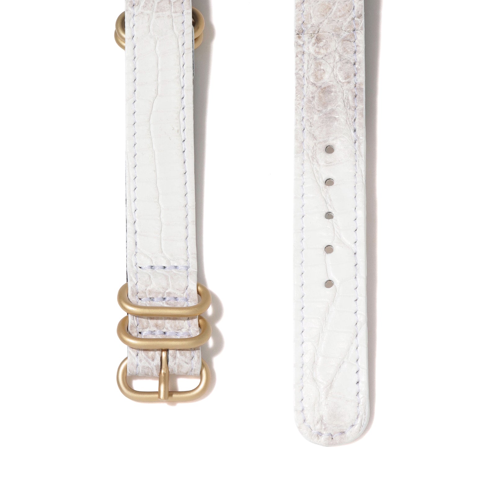 THE SOLE（ザソール）NATOベルトクロコダイル ヒマラヤ（ゴールド