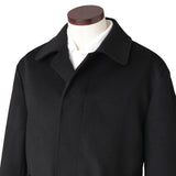 ウールカシミヤ シングルバルカラーコート ブラック