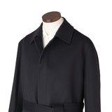 ウールカシミヤ シングルバルカラーコート ネイビー
