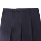 【10/17（土）18:00販売開始予定】＜SANTANIELLO×THE SOLE＞ CORICE ウールストレッチ 1プリーツテーパードパンツ ネイビー ※MASTER PLAN、MINIMAL WARDROBE、菅原靴店3社別注 THESOLEキーチェーン付き