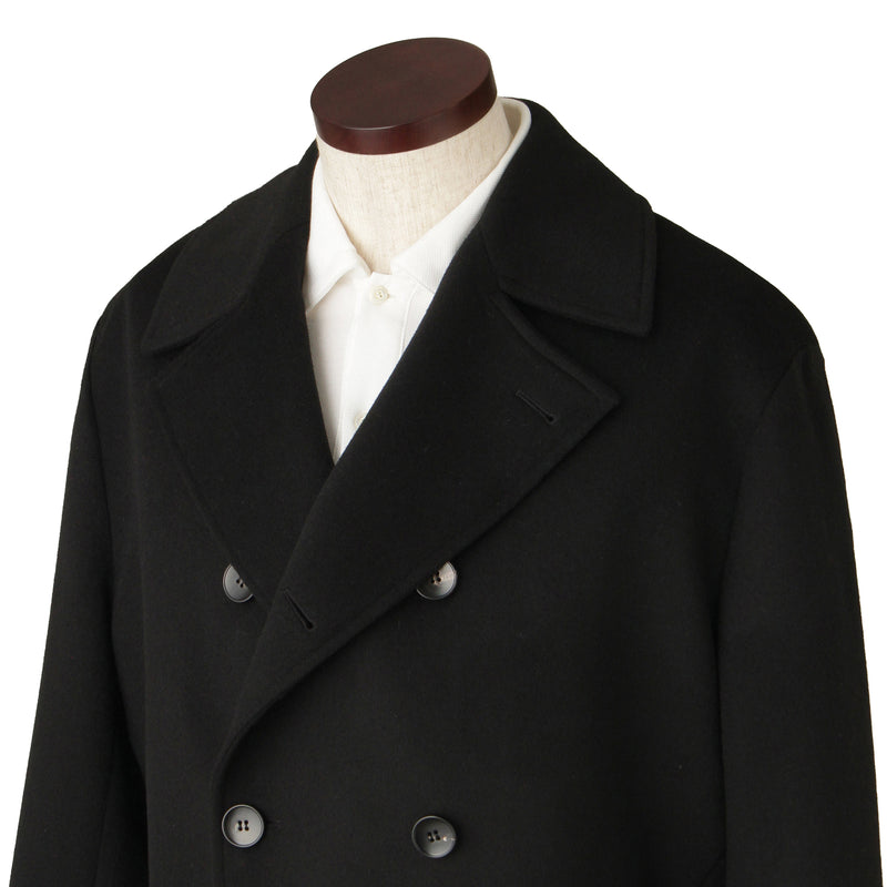 カシミヤダブルチェスターコート ブラック