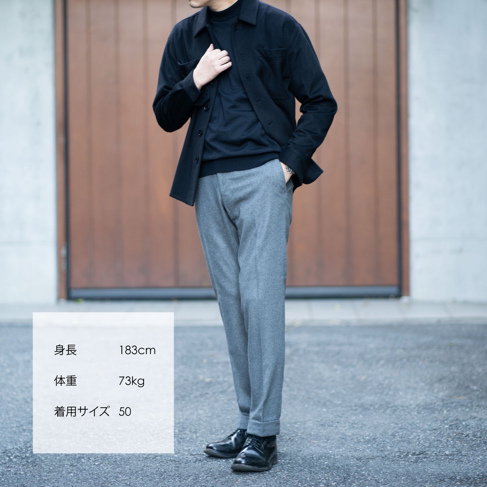Santanielloサンタニエッロ テーパード ウールスラックス 46 グレー Santanielloサンタニエッロ テーパード ウールスラックス 46