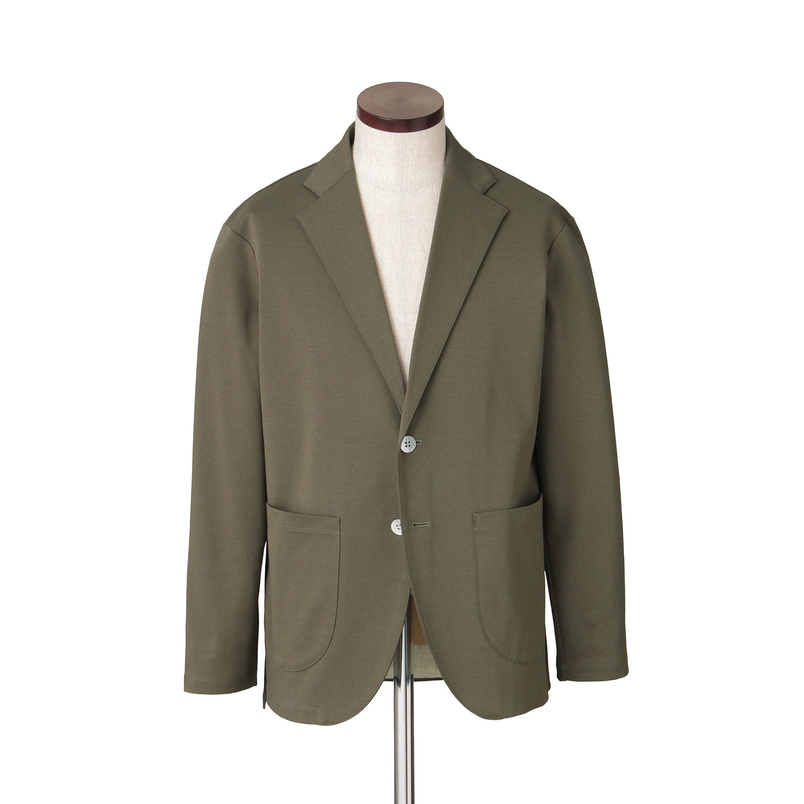 nomiamo（ノミアモ）コットンダブルジャージー ジャケット カーキ