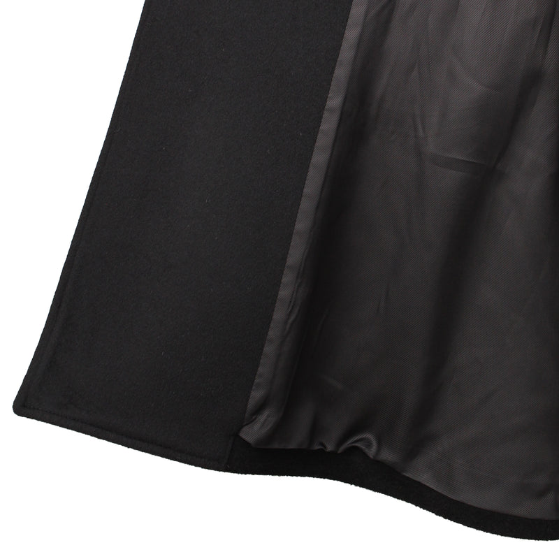 ウールカシミヤ シングルバルカラーコート ブラック