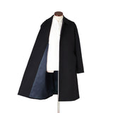 ウールカシミヤ シングルバルカラーコート ネイビー