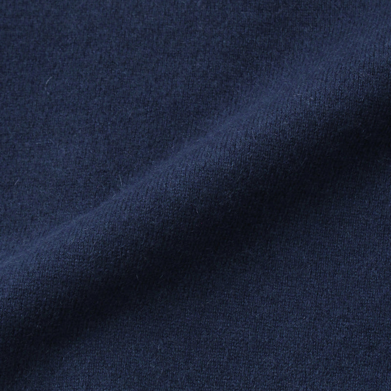 カシミヤフェルテッド クルーネックニット ネイビー