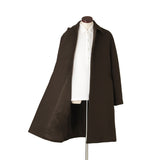 Loro Piana ウールカシミヤ シングルバルカラーコート ブラウン