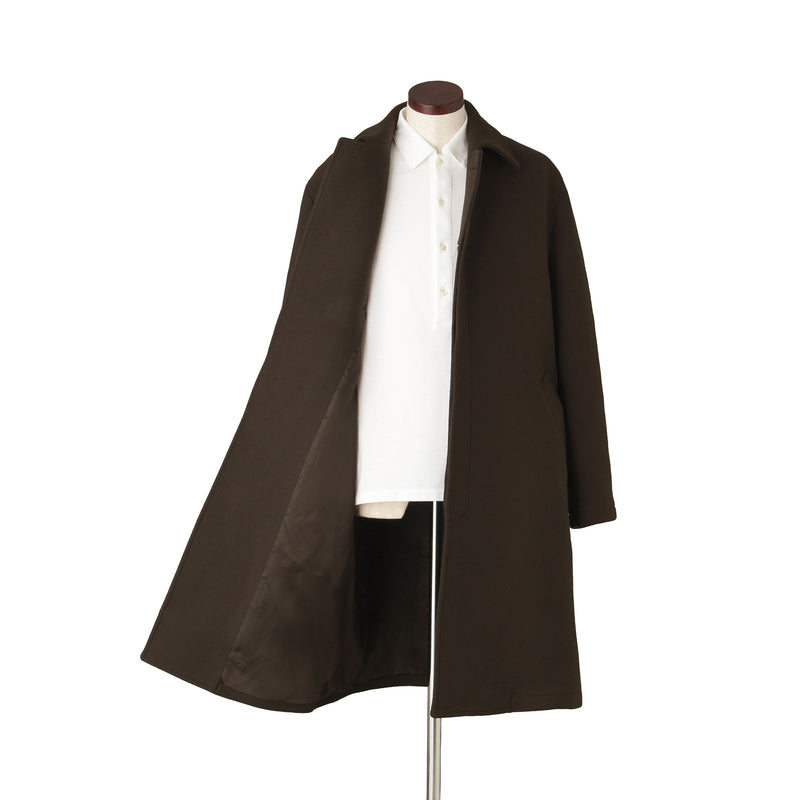 Loro Piana ウールカシミヤ シングルバルカラーコート ブラウン