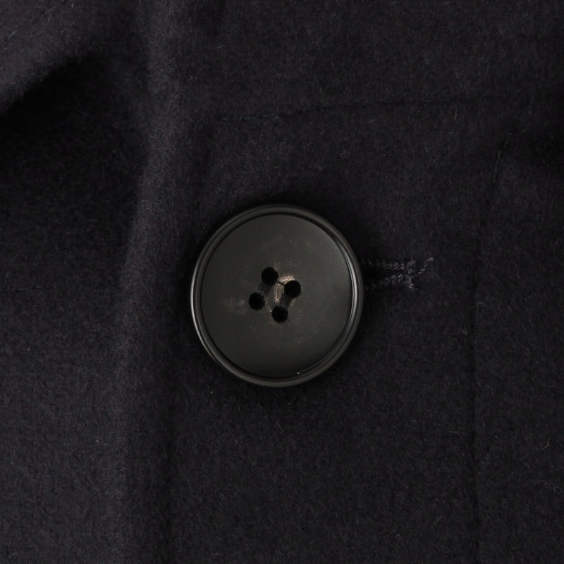 ウールカシミヤ シングルバルカラーコート ネイビー