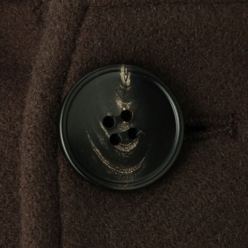 Loro Piana ウールカシミヤ シングルバルカラーコート ブラウン