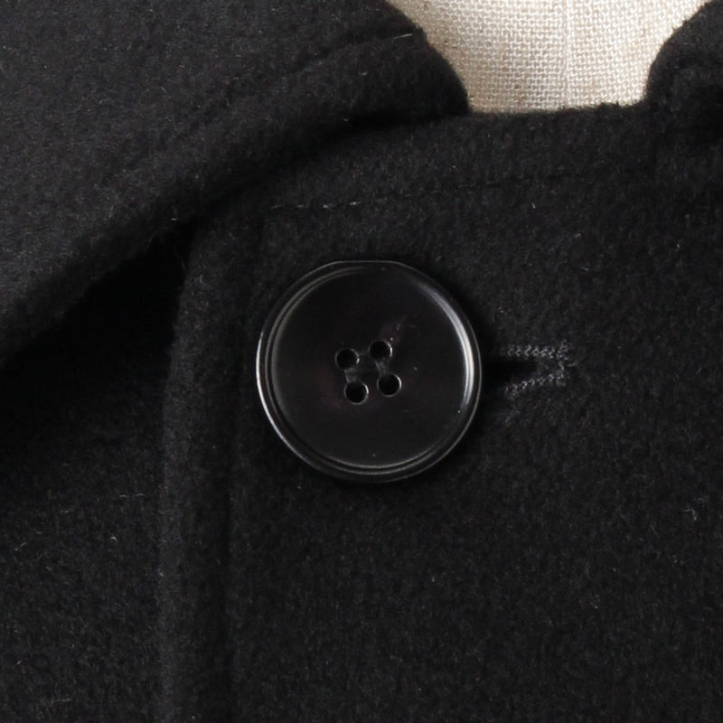 ウールカシミヤ シングルバルカラーコート ブラック