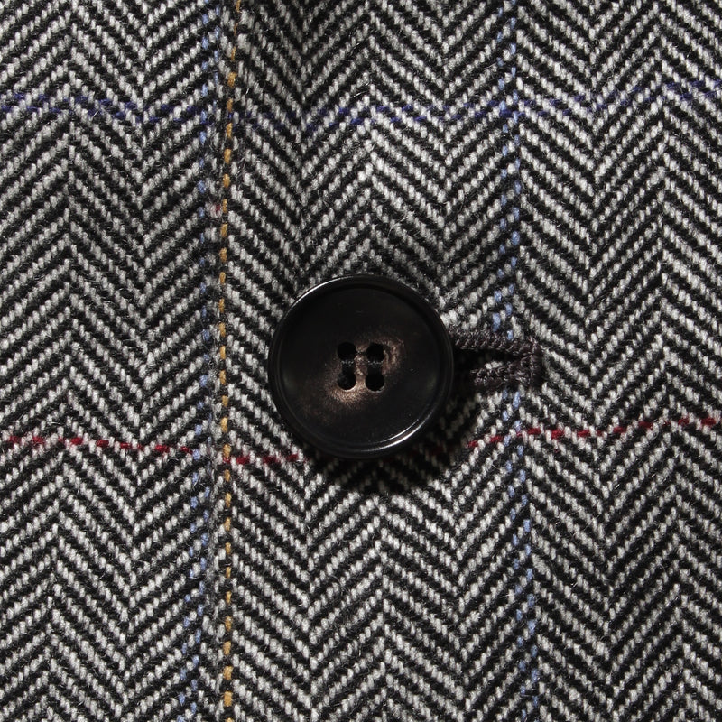 【12/9（火）13:00 販売開始予定】ヴィンテージグアナコカシミヤ ウィンドウペーンチェックジャケット ライトグレー