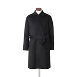 ウールカシミヤ シングルバルカラーコート ブラック
