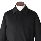 ウールカシミヤ シングルバルカラーコート ブラック