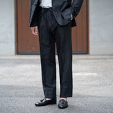 コットンリネン楊柳 ドローコードトラウザーズ ブラック