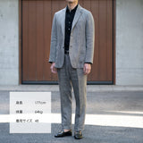 【3/26（木）19:00販売開始予定】ドンゴロスリネン ヘリンボーン ジャケット グレー