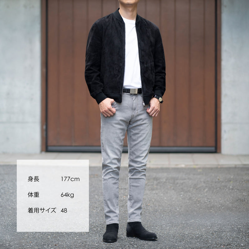 【10/9（木）19:00販売開始予定】ライトウエイトスエード MA-1ブルゾン ブラック