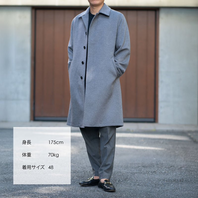 PIACENZA カシミヤ シングルバルカラーコート グレー