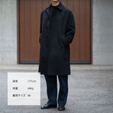 ウールカシミヤ シングルバルカラーコート ブラック
