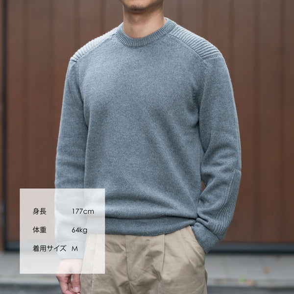 【11月19日（水） 18:00 販売開始予定】「干場義雅氏別注」 カシミヤミドルゲージ コマンドニット グレー