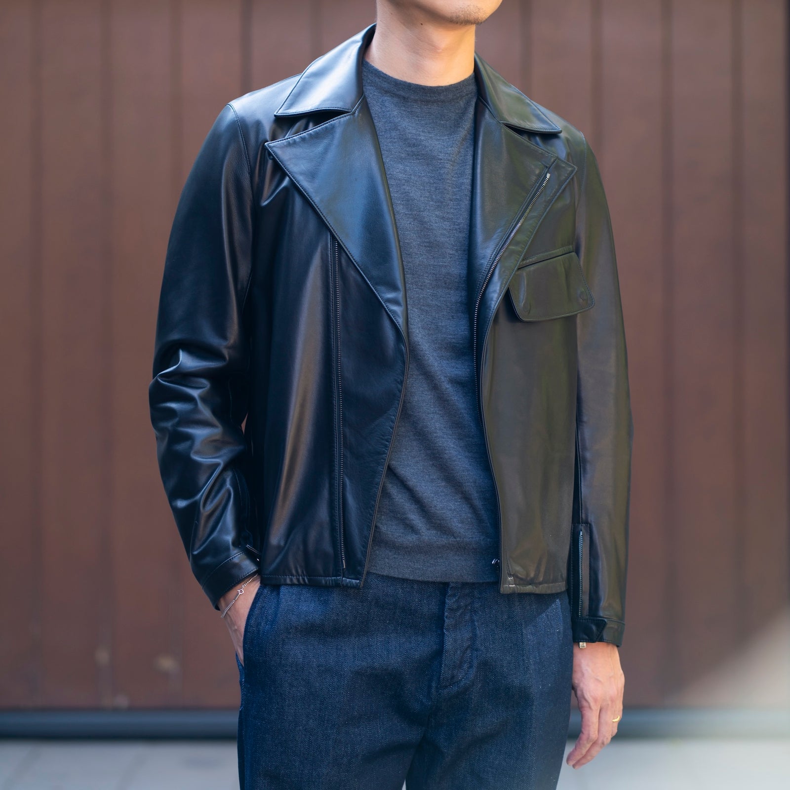 MOLEC（モレック）ラムナッパレザー ダブルライダース ジャケット