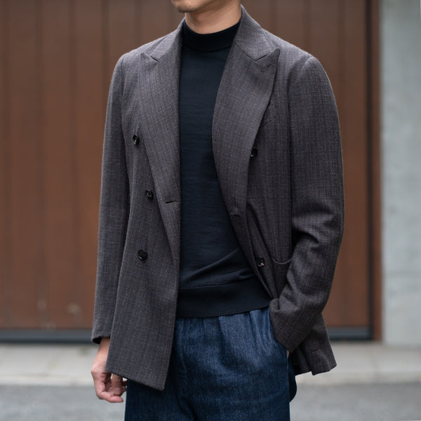 【10/23（木）13:00 販売開始予定】ヴィンテージカシミヤ ブラウングレー ダブルジャケット