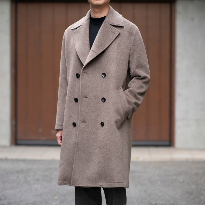 カシミヤダブルチェスターコート グレージュ
