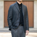 VITALE BARBERIS CANONICO ウール グレンチェックジャケット チャコールグレー