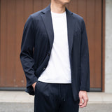 【3/17（火）19:00販売開始予定】接触冷感 ジャージ テーラードジャケット ネイビー