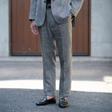 【3/26（木）19:00販売開始予定】ドンゴロスリネン ヘリンボーン ドローコードトラウザーズ グレー