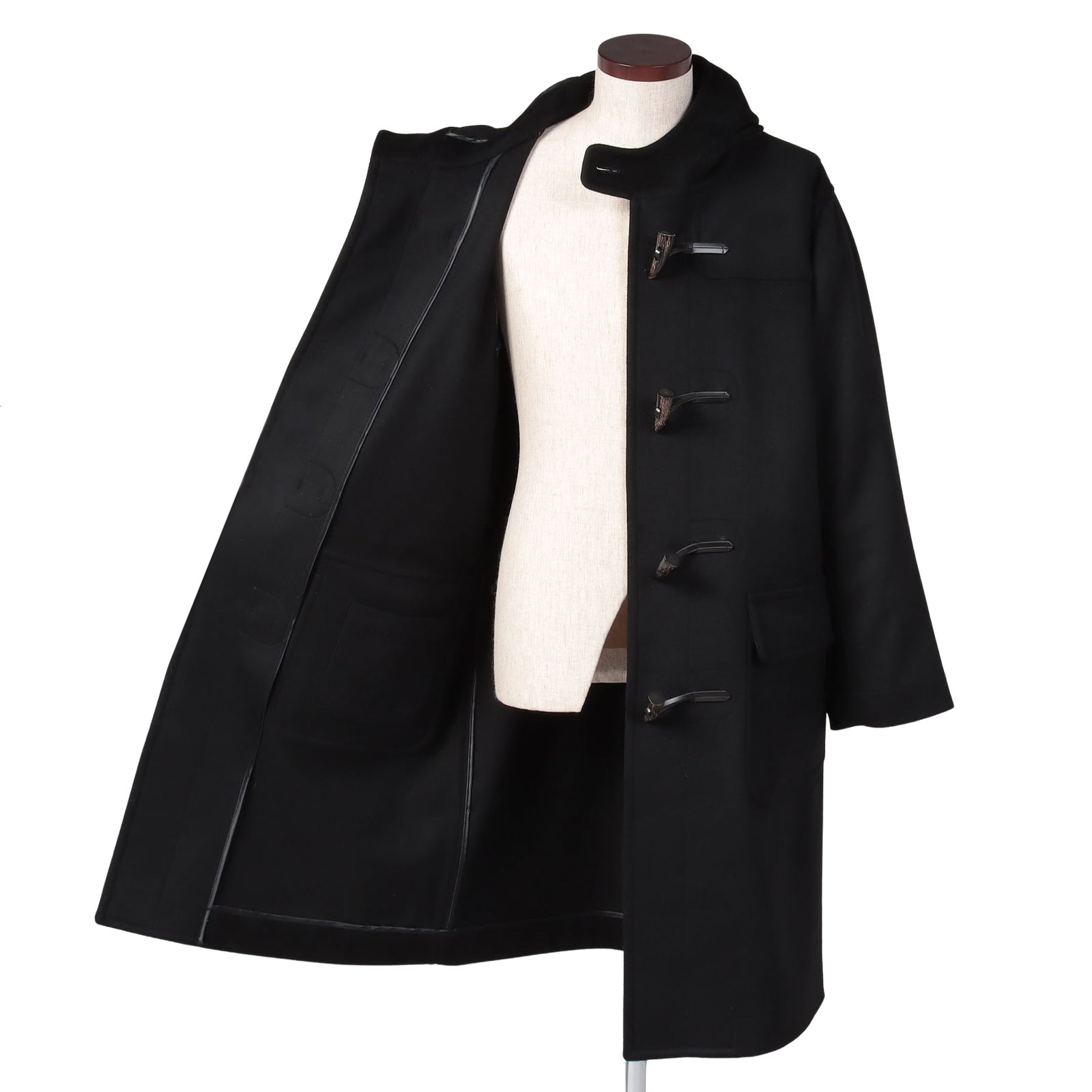 ※たか2　未使用　ウールダッフルコート MONOPOLI ブラック50 Finjack（フィンジャック）ウールカシミヤ ダッフルコート ブラック