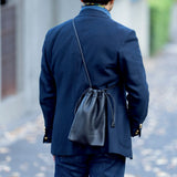 Coulisse 巾着袋 サドルレザー ブラック