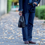 Coulisse 巾着袋 サドルレザー ブラック