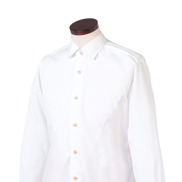 140番手双糸 ブロードレギュラーカラーシャツ ホワイト