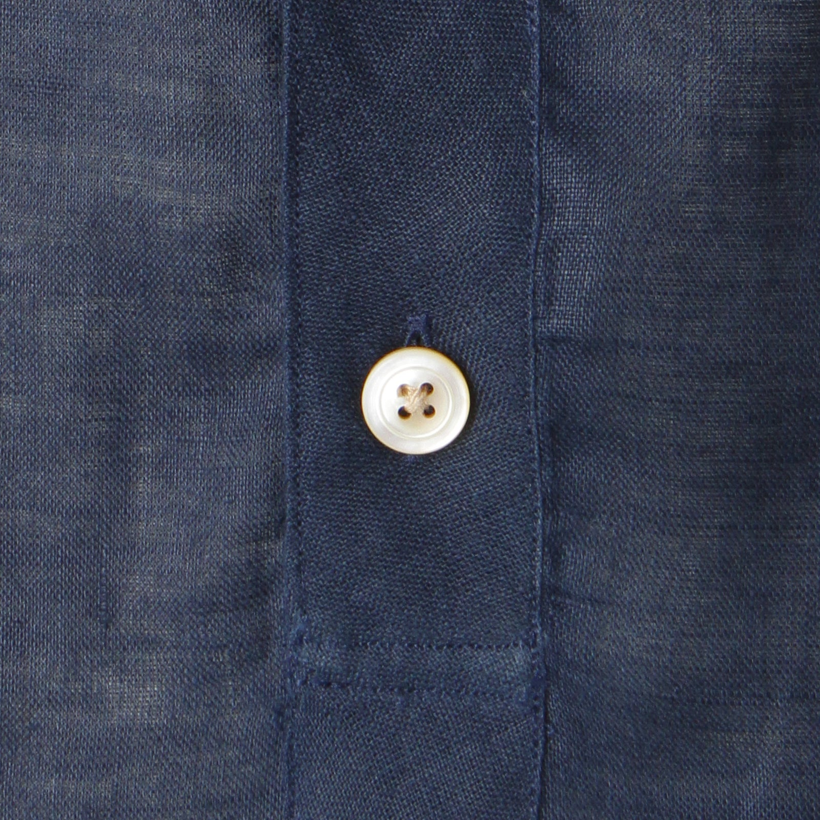 FRAMeWORK フレンチリネンバンドカラー シャツ ネイビー ≪追加≫フレンチリネンバンドカラー3（シャツ／ブラウス