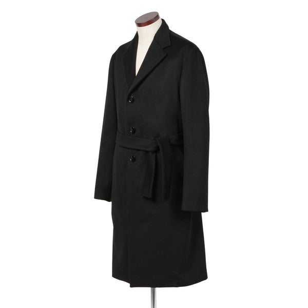 【9月下旬頃発送予定：予約商品】<br>グアナコカシミヤ ブラックチェスターコート
