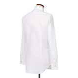 コットンリネン レギュラーカラーボイルシャツ<br>ホワイト