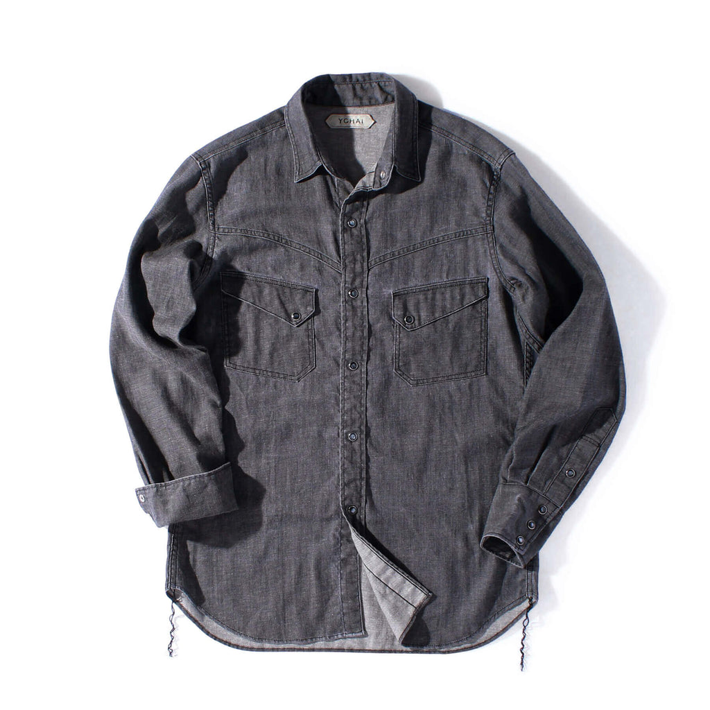 【美品】YCHAI イカイ ウエスタン シャツ S コットンリネン デニム YCHAI / イカイ のデニムシャツ コーデ2 】 | Giotto（ジオット