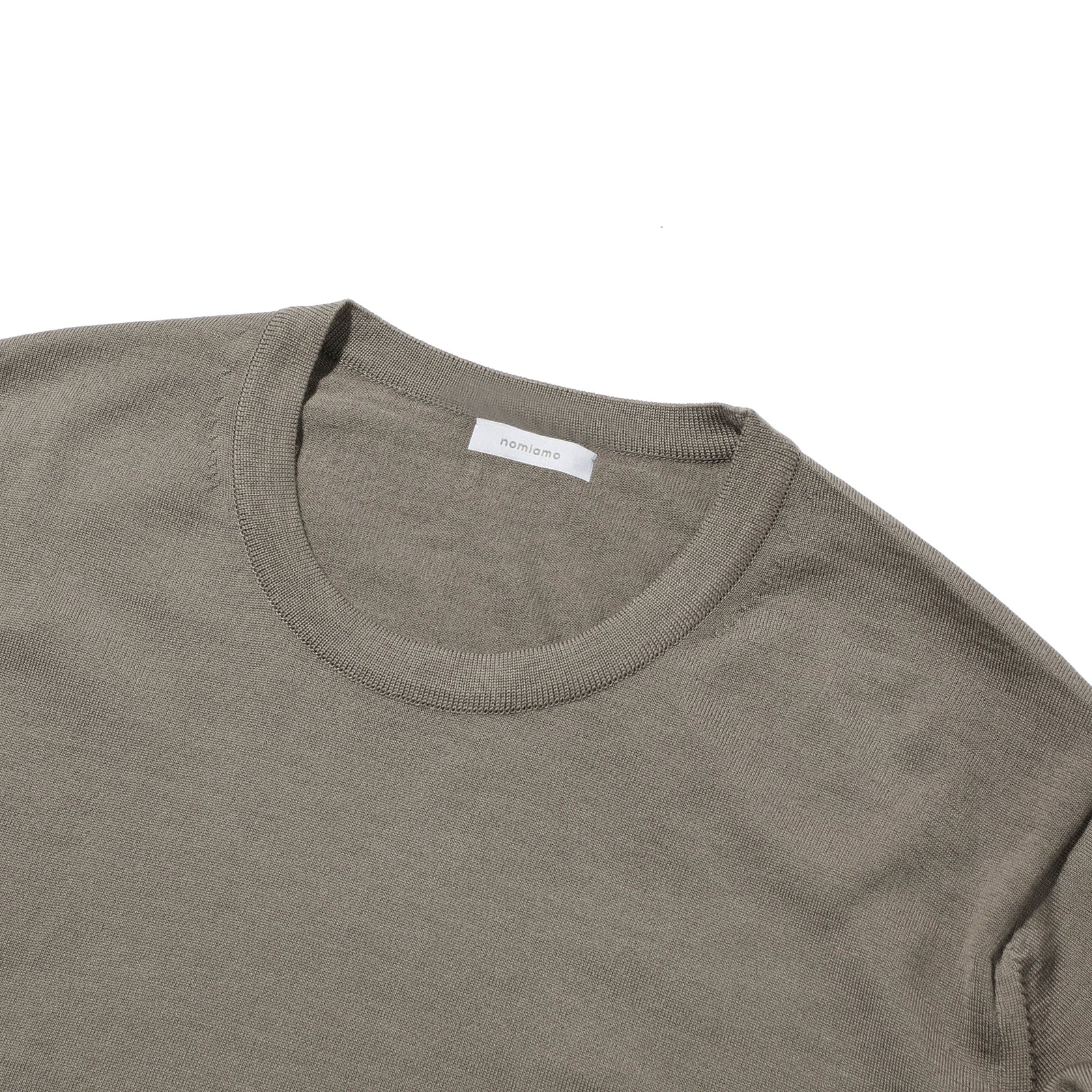 nomiamo（ノミアモ）33ゲージウールクルーネックニット グレー