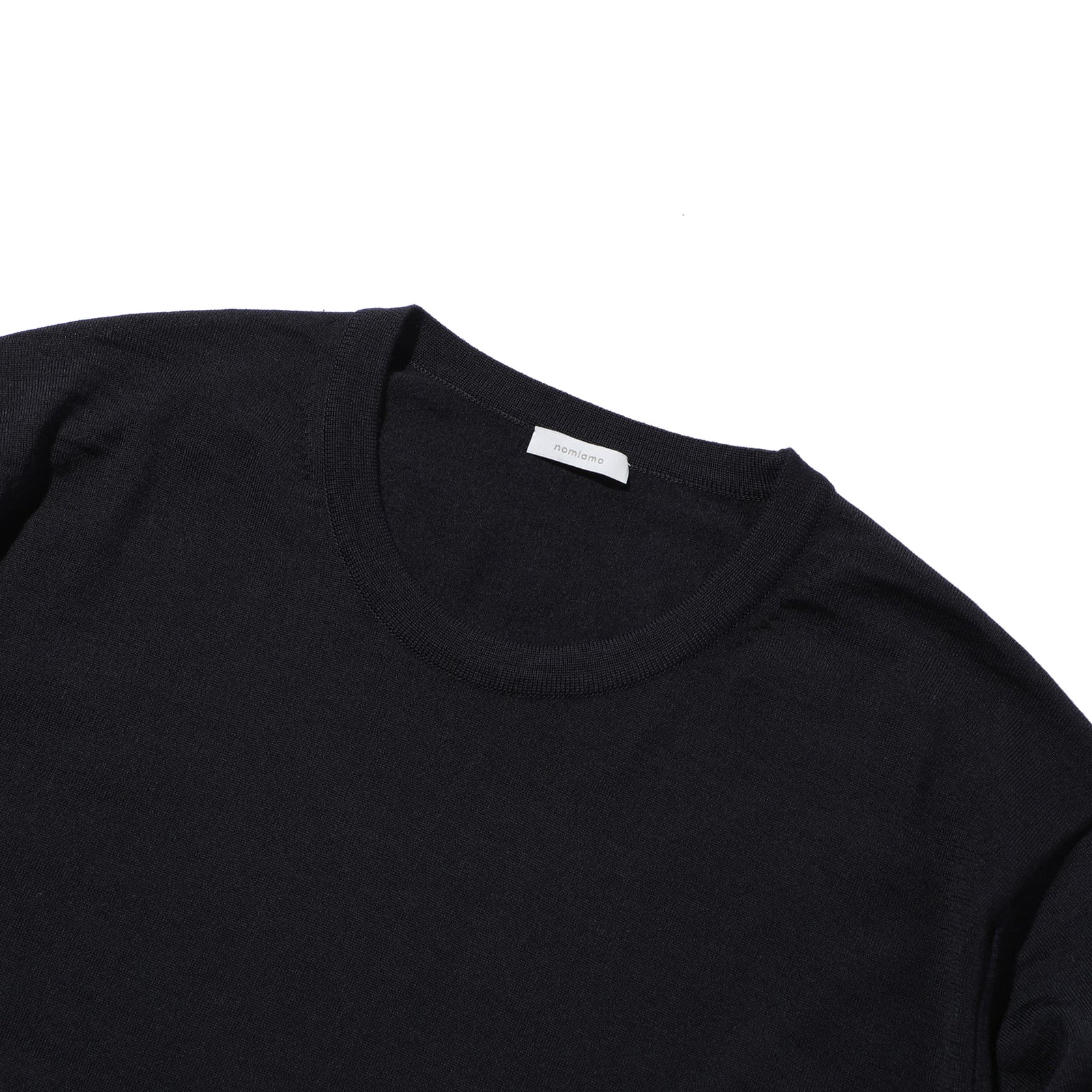 nomiamo（ノミアモ）33ゲージウールクルーネックニット ネイビー